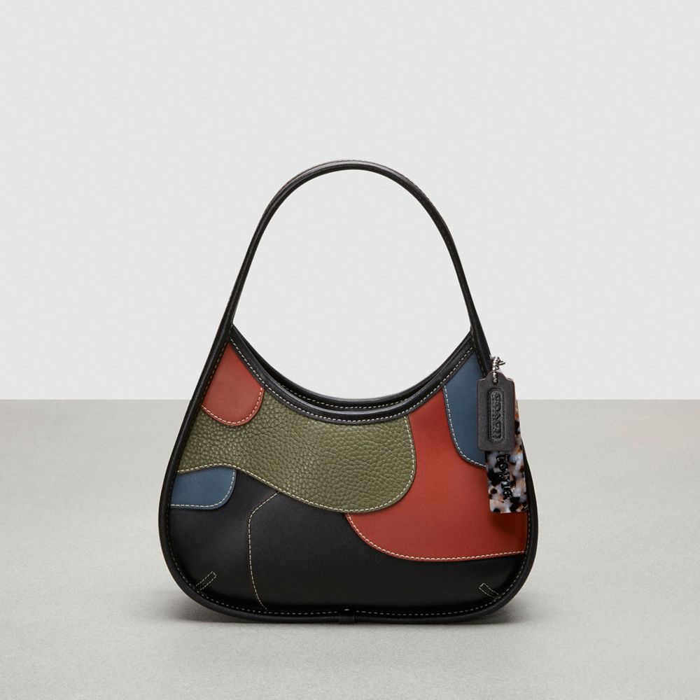 Coach Ergo Bag In Wavy Patchwork Upcrafted Leather In Army Green/rust Multi