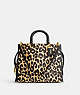 COACH®,ROGUE IN HAIRCALF WITH LEOPARD PRINT,Haircalf Leather,Large,Animal Print,Brass/Leopard,Front View