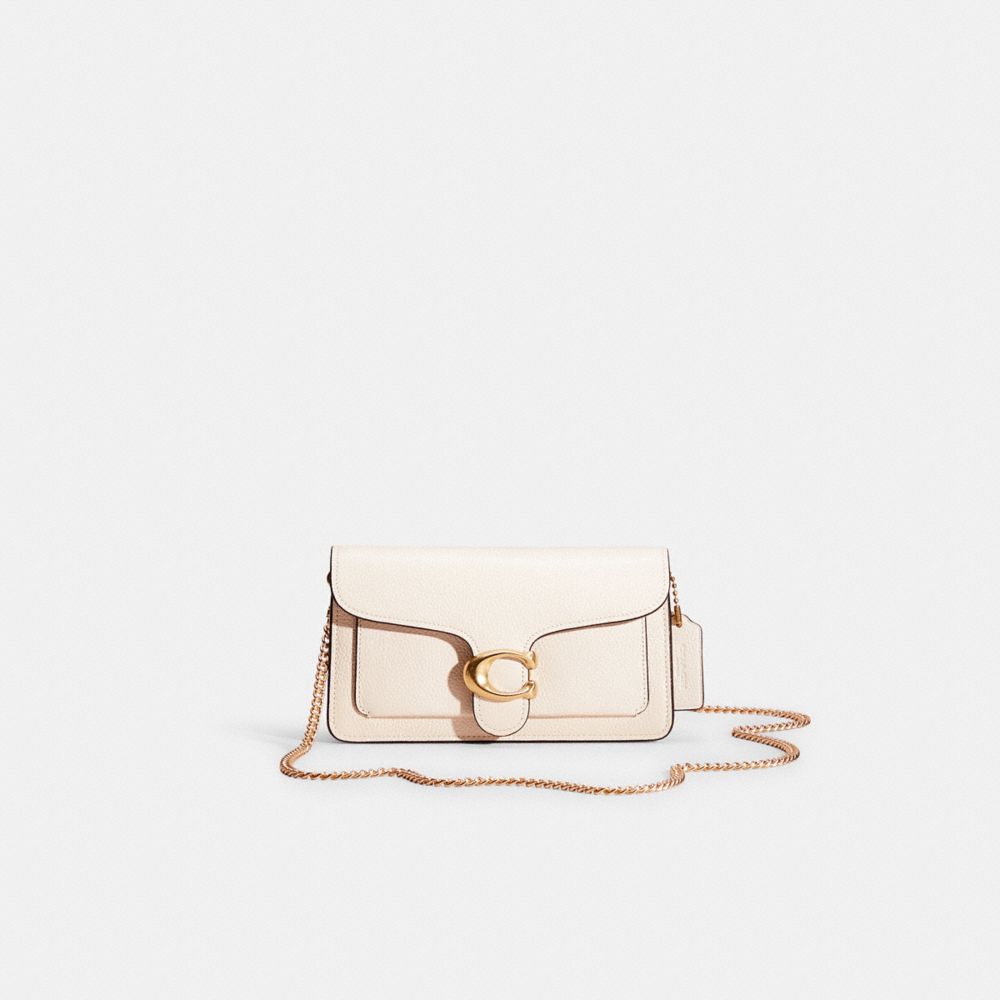 Coach Restored Tabby Chain Clutch In Brass/chalk