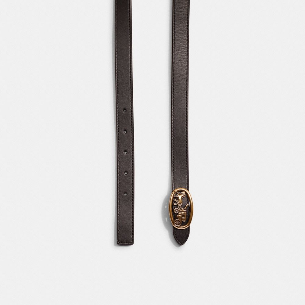 Coach Restored Horse And Carriage Buckle Reversible Belt, 20mm In Brass/black/1941 Saddle