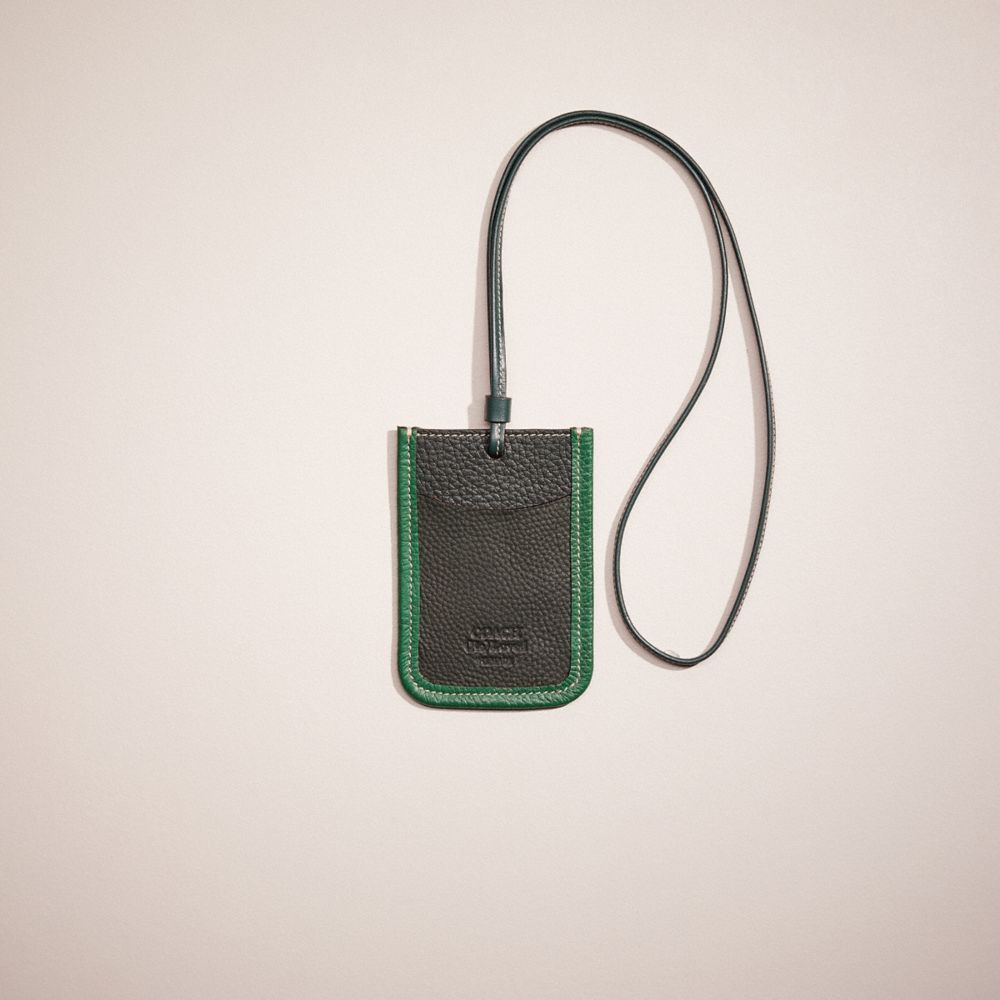 Coach Remade Lanyard In Green Multi