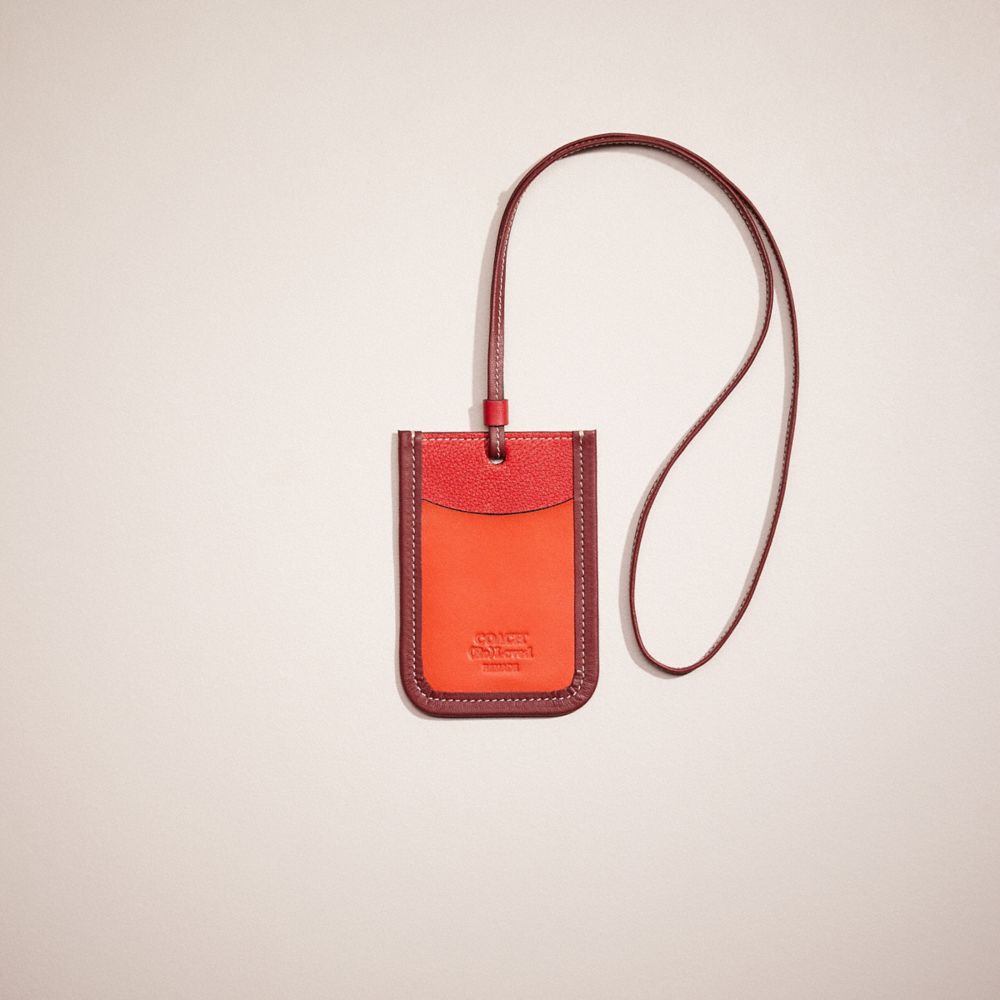 Coach Remade Lanyard In Red Multi