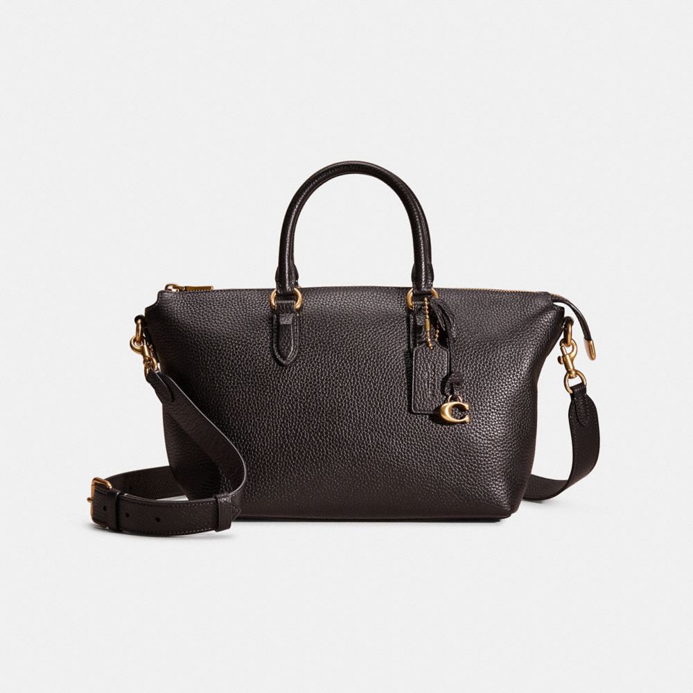 Coach Restored Cara Satchel In Brass/black