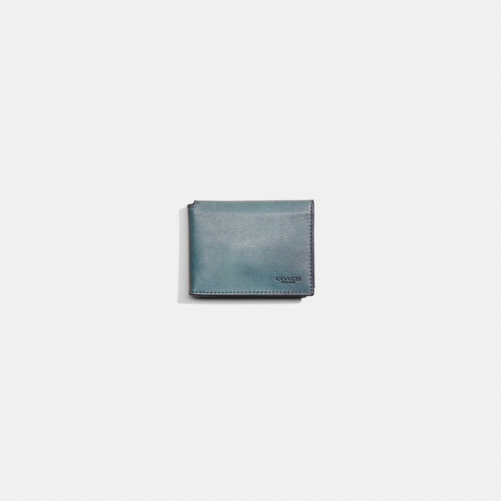 Coach Restored Trifold Card Wallet In Denim