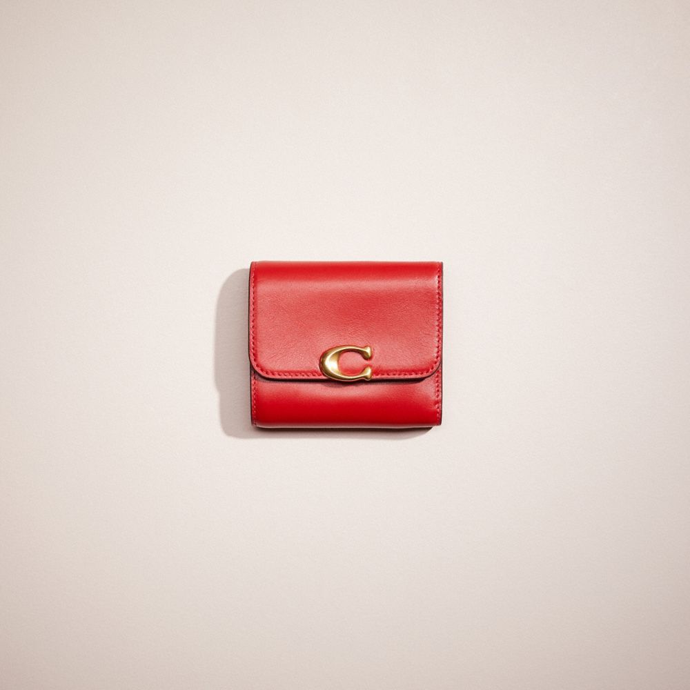 Coach Restored Bandit Wallet In Brass/bold Red