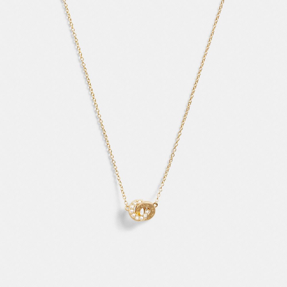 Interlocking Open Circle Pearl Pendant Necklace, ProductTile