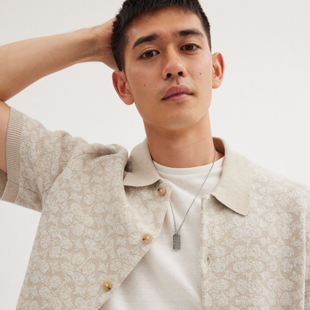 スターリング シルバー キルテッド ハングタグ ロング ペンダント ネックレス, ｼﾙﾊﾞｰ, Product
