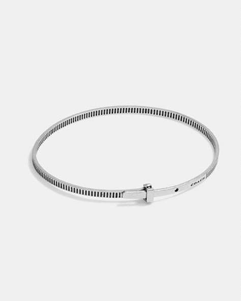 COACH®,STERLING SILVER BANGLE BRACELET,Sterling Silver,Silver,Front View