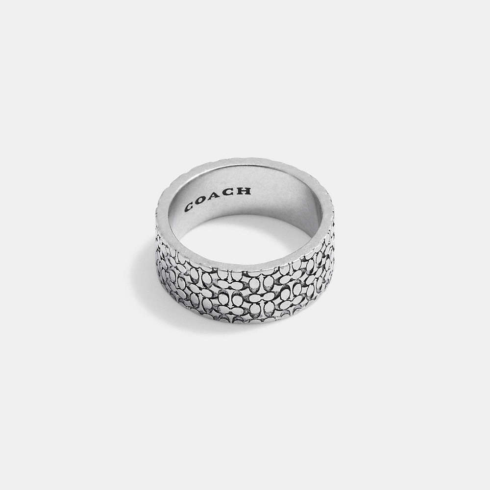 Coach Sterling Silver Signature Ring