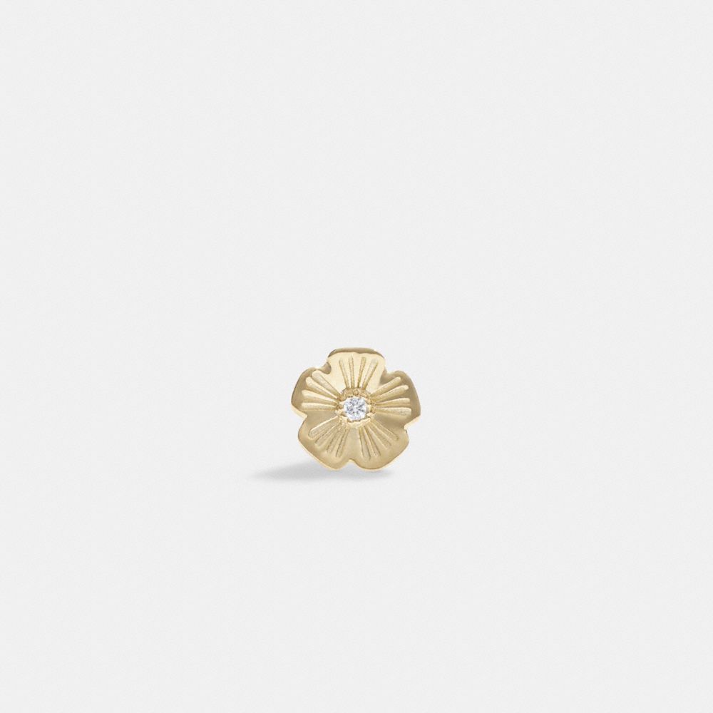 Coach 14k Gold Tea Rose Single Stud Earring