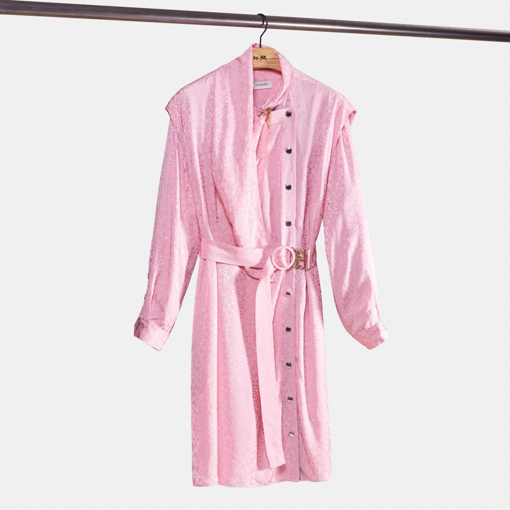 pink coach dress Restored Long Striped Viscose Dress