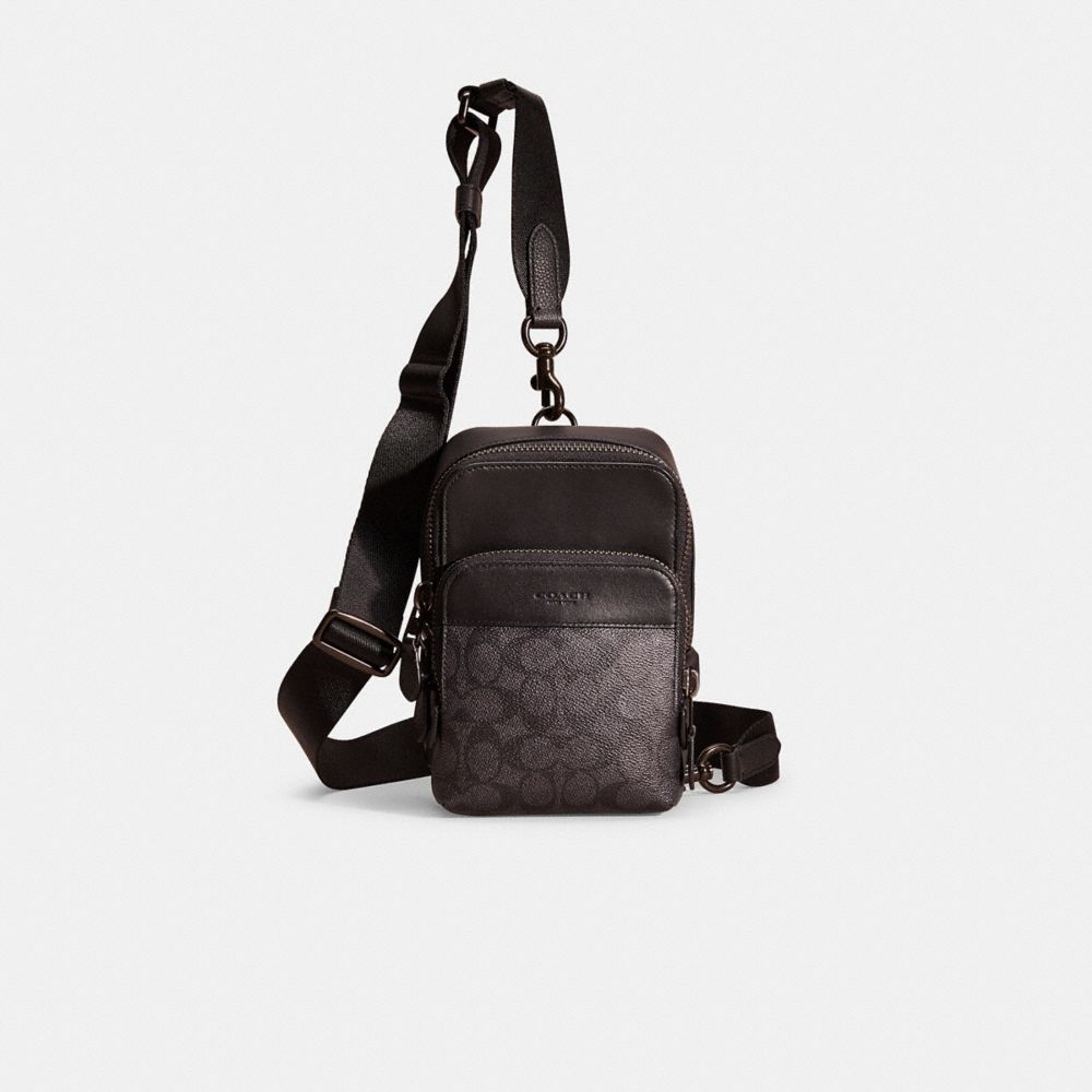 Coach Restored Gotham Sling Pack 13 In Signature Canvas In Charcoal