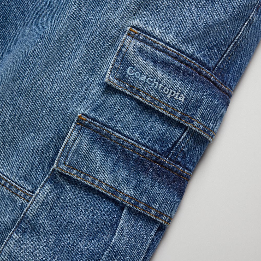 Coach Cargo Pant In 31% Recycled Cotton In Denim
