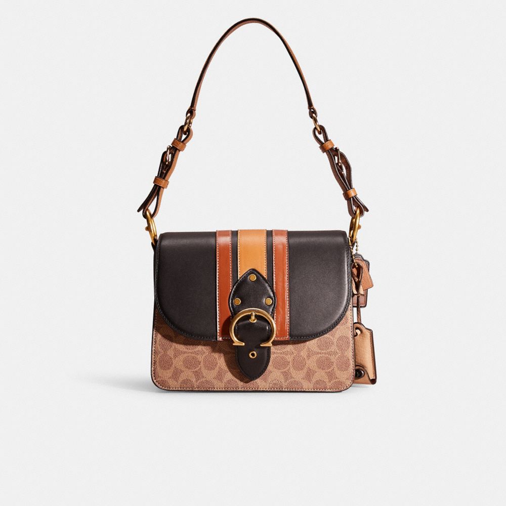 Coach Upcrafted Beat Shoulder Bag In Brass/black