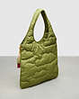 COACH®,Coachtopia Loop Quilted Cloud Tote,Polyester,Mini,Olive Green,Angle View