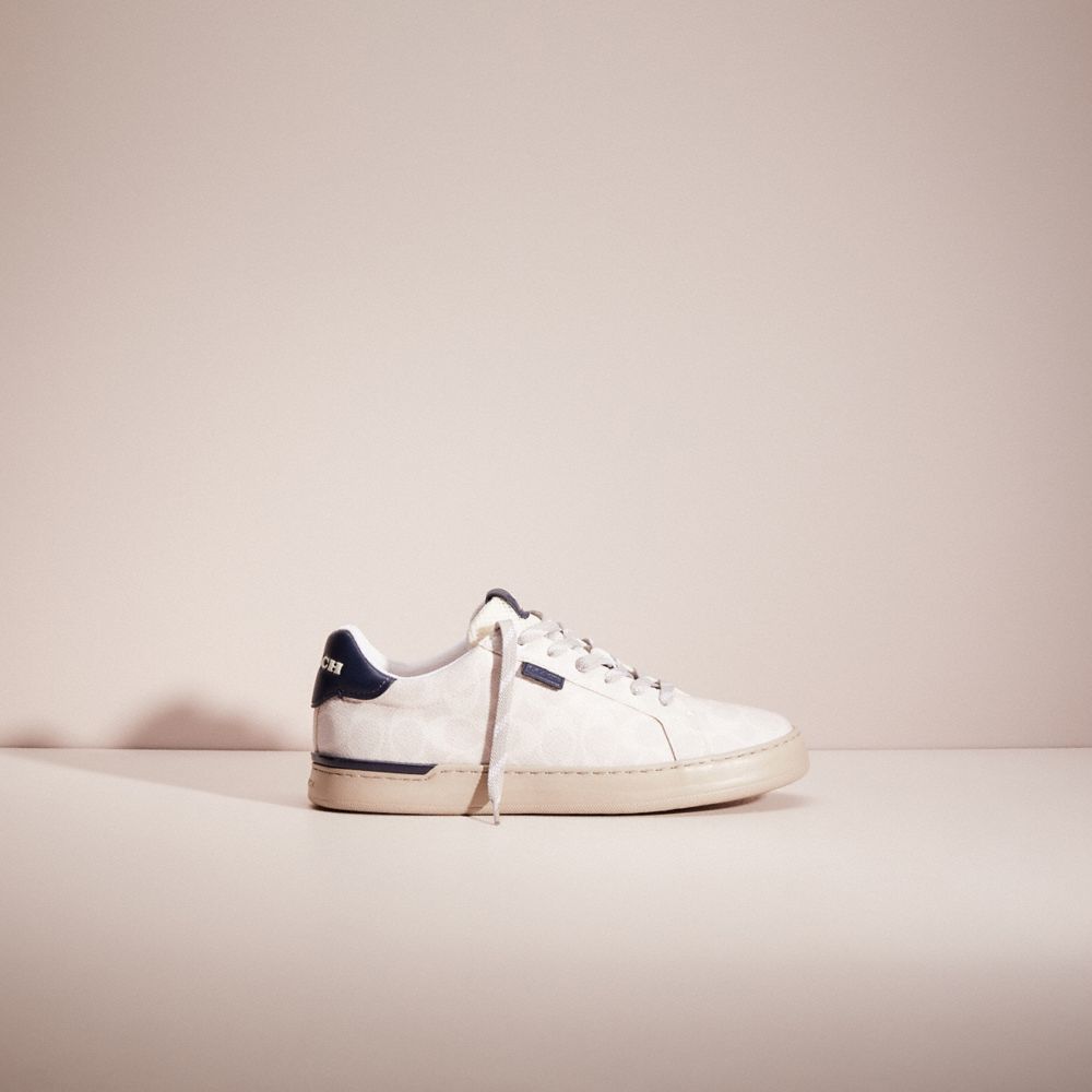 Coach Restored Lowline Low Top Sneaker In Chalk Cobalt