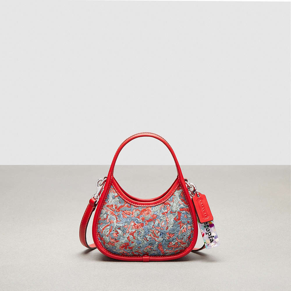 Coach Mini Ergo Bag With Crossbody Strap In Upcrushed Upcrafted Leather In Miami Red Multi