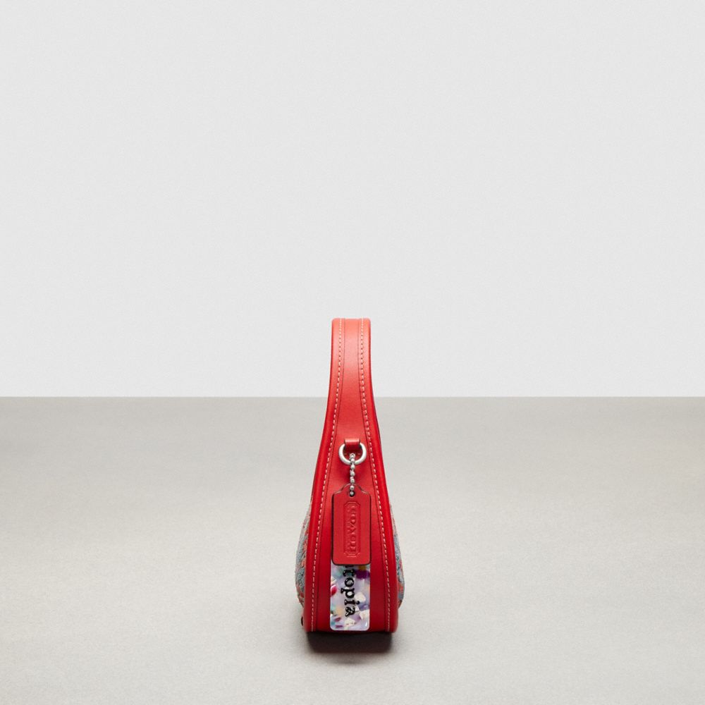 Coach Mini Ergo Bag With Crossbody Strap In Upcrushed Upcrafted Leather In Miami Red Multi