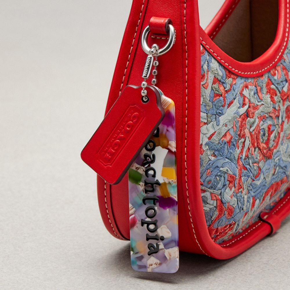 Coach Mini Ergo Bag With Crossbody Strap In Upcrushed Upcrafted Leather In Miami Red Multi