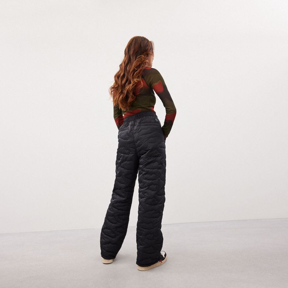 Coach Topia Loop Quilted Cloud Pants In Black