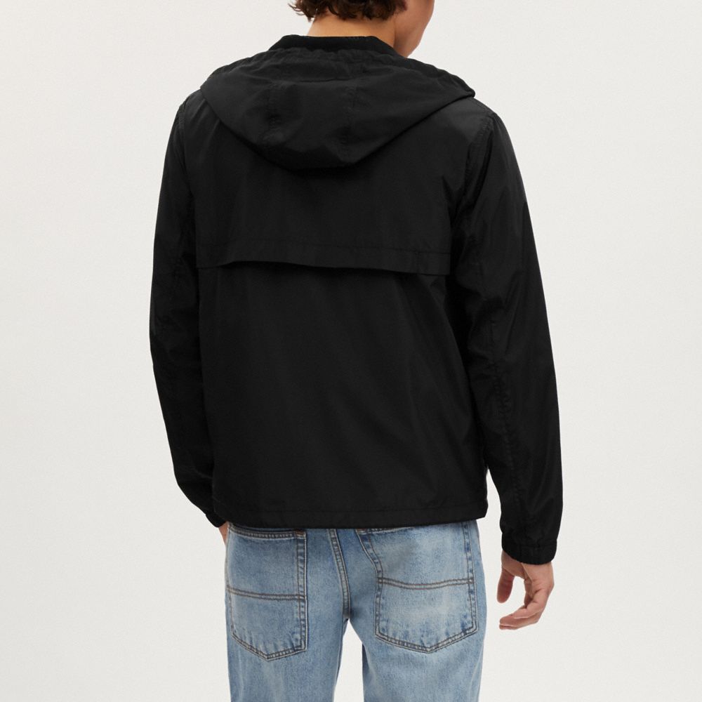 COACH®,Signature Full Zip Windbreaker,Mesh,Polyester,Windbreaker,Drawstring,Color Block,Logo,Casual,Multi Color,Scale View