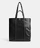 COACH®,HALL TOTE,Leather,Large,Black,Front View