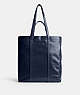 COACH®,HALL TOTE,Leather,Large,Deep Blue,Front View