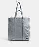 COACH®,HALL TOTE,Leather,Large,Grey Blue,Front View