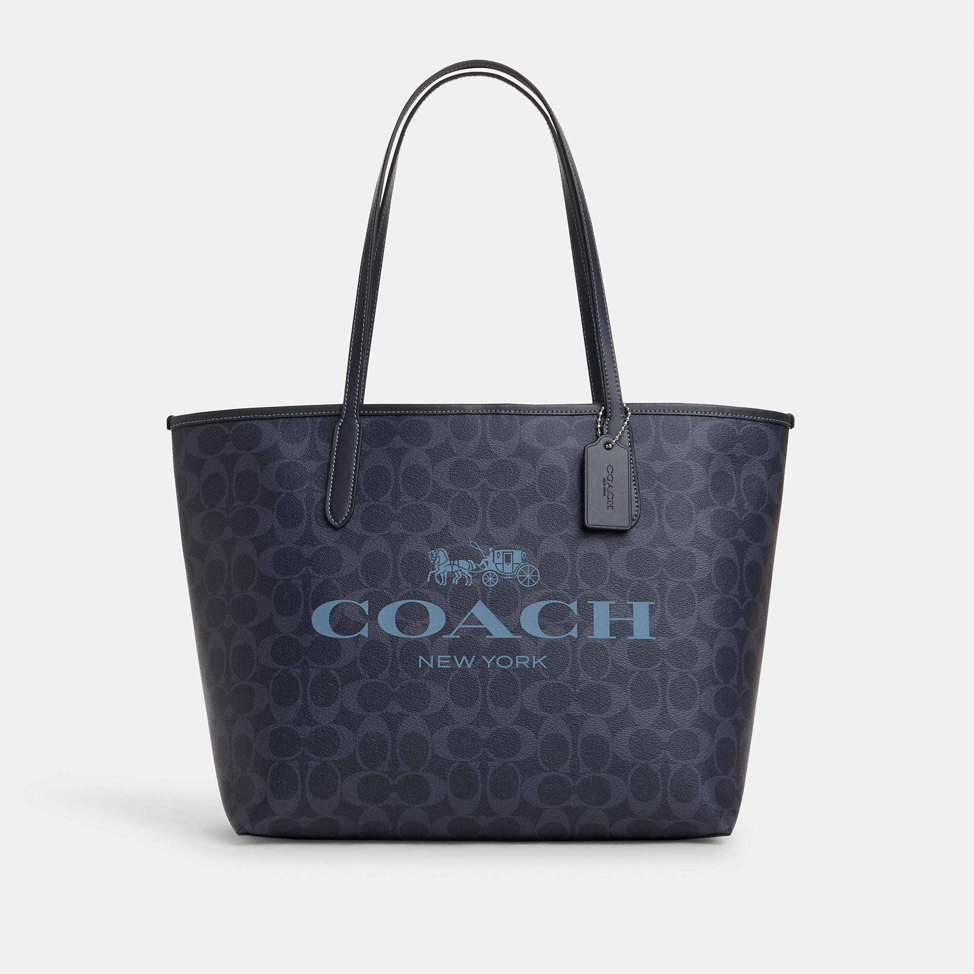 Shop Coach Outlet City Tote Bag In Signature Canvas In Blue