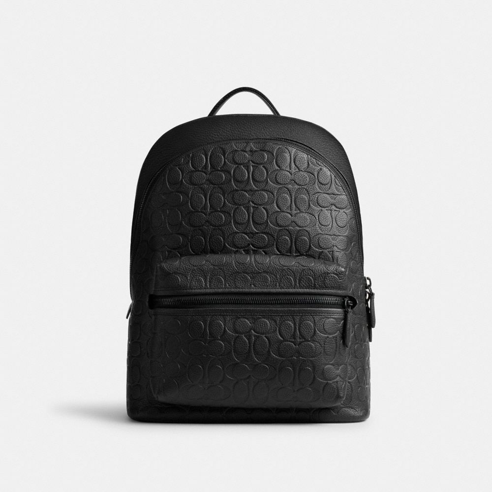 Coach Charter Rucksack Aus Signature-leder In Black