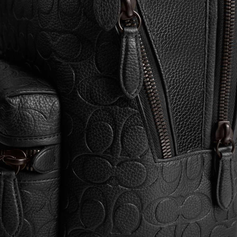 Coach Charter Rucksack Aus Signature-leder In Black