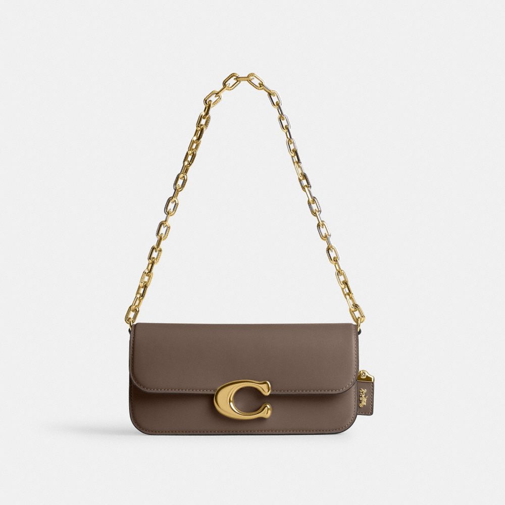COACH®,Idol Bag 23,Calfskin Leather,Shoulder Bag,Logo,Silver Metal,Day Party,,Front View