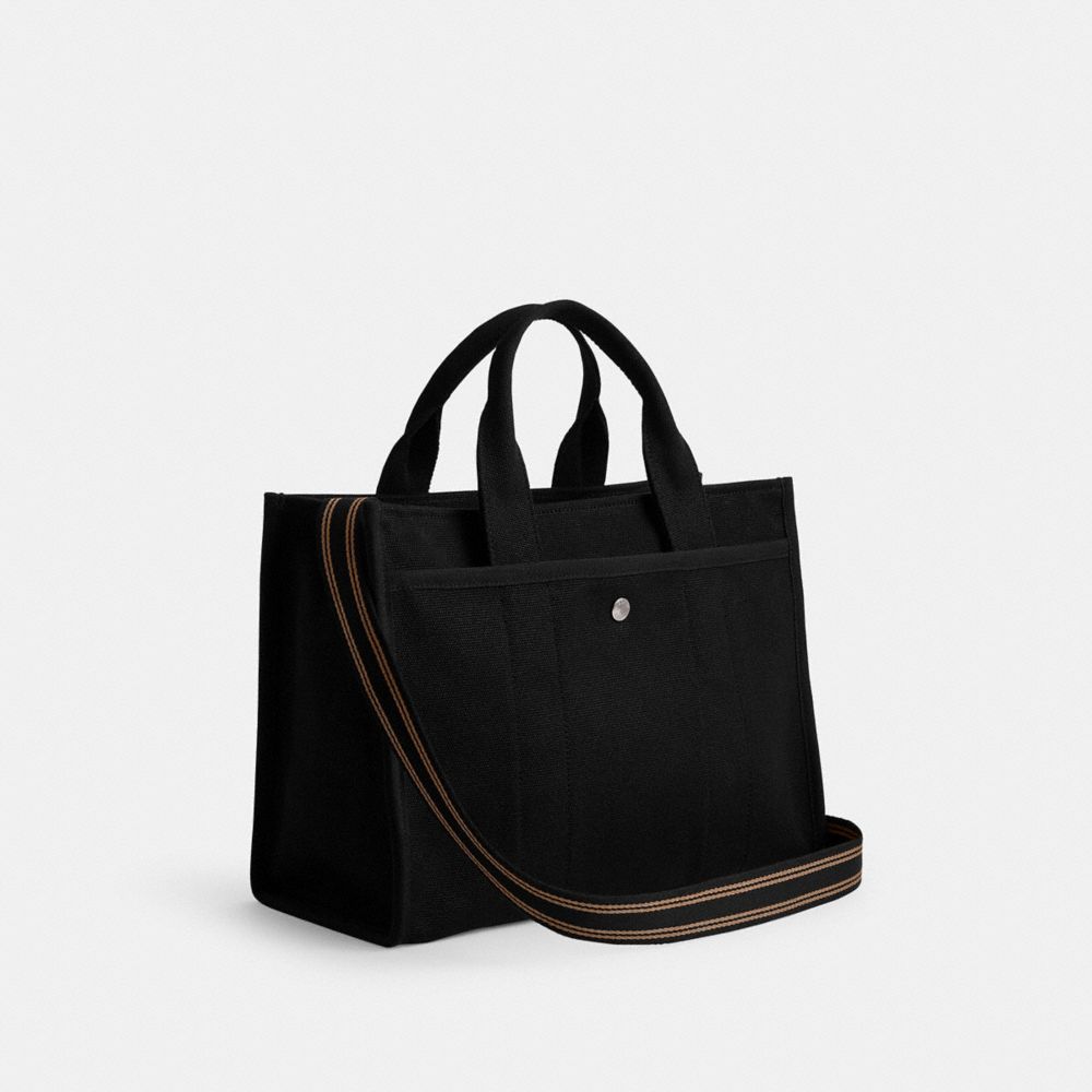 COACH®,Cargo Tote Bag,Cotton,Canvas,Crossbody,No Embellishment,Casual,Black,Angle View
