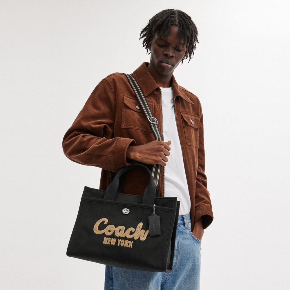 Coach Field Logo-appliqué Tote Bag In Black