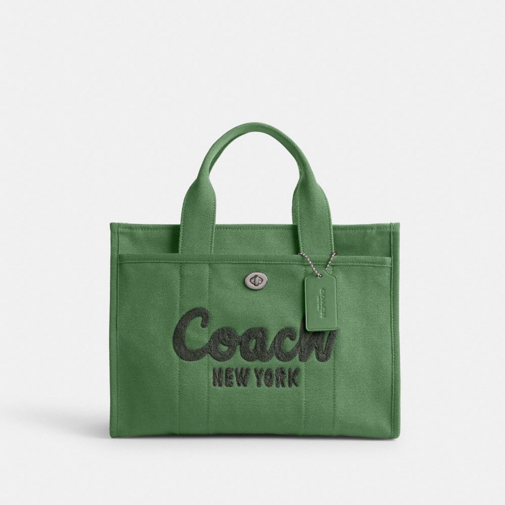 COACH®,CARGO TOTE,Silver/Soft Green,Front View