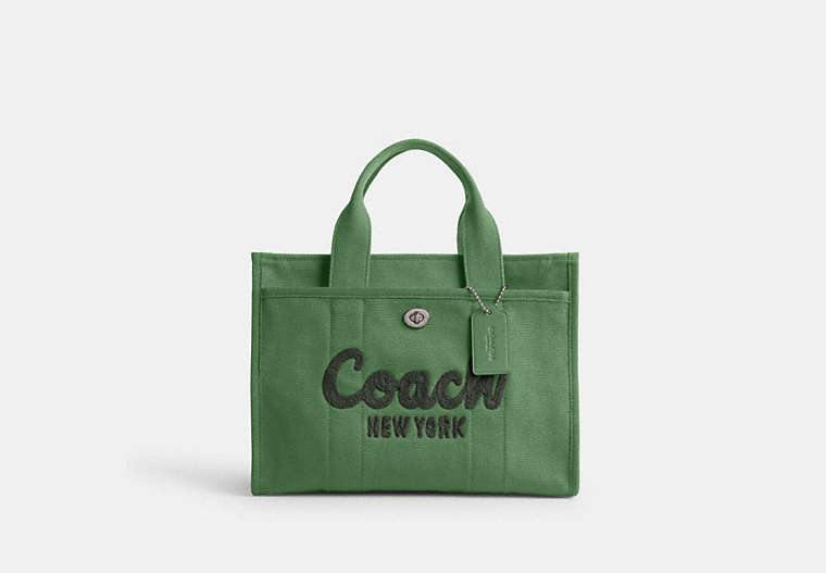 COACH®,CARGO TOTE,Silver/Soft Green,Front View