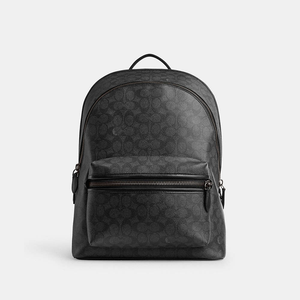 Coach Charter Backpack In Signature Canvas In Black