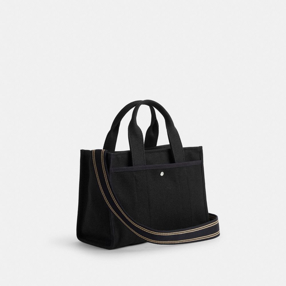COACH®,Cargo Tote Bag 26,Cotton,Leather,Canvas,Crossbody,No Embellishment,Compact,Casual,Black,Angle View