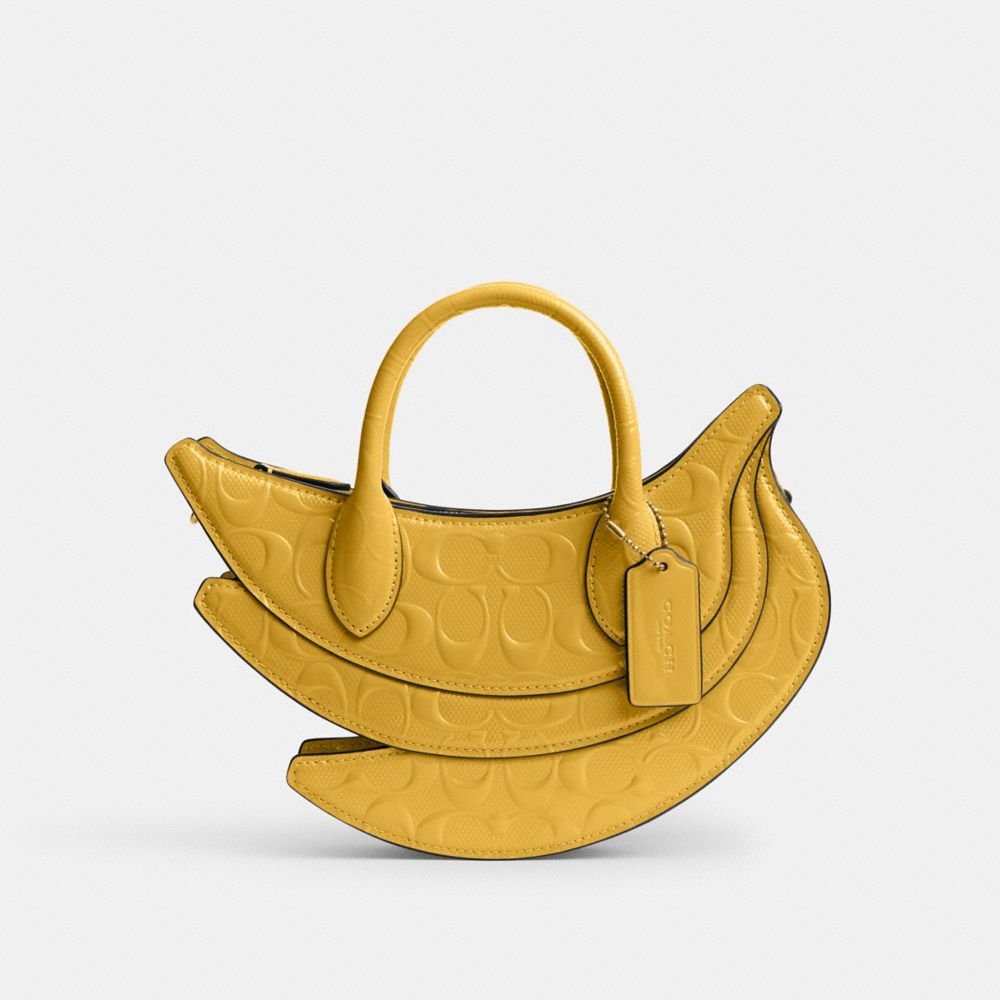 Coach Banana Bag In Signature Leather In Brass/gold