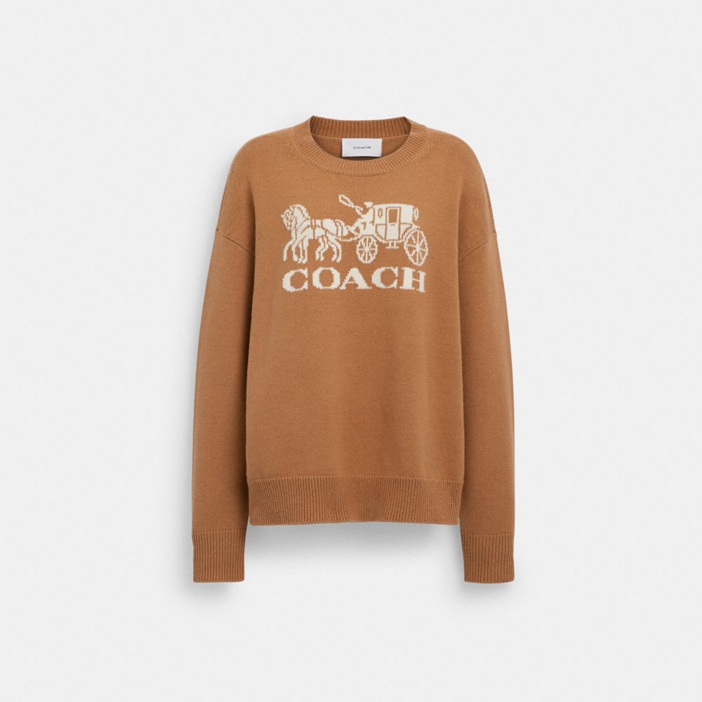 COACH®,Horse And Carriage Crewneck Sweater,,Front View