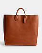 COACH®,LEO TOTE,Leather,Runway,Brass/Tan,Front View