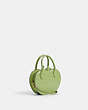 COACH®,APPLE BAG IN SIGNATURE LEATHER,Patent Leather,Runway,Brass/Green,Angle View