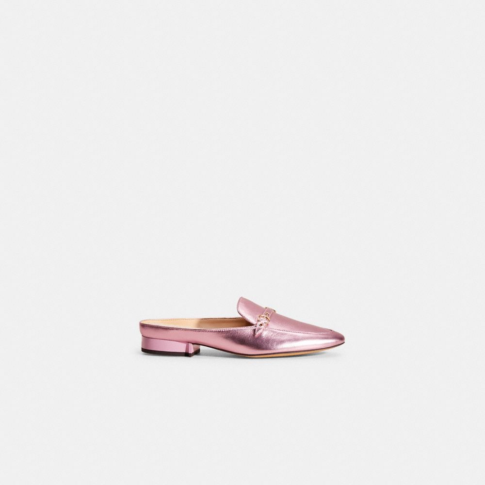Coach Restored Irene Mule In Metallic Pink