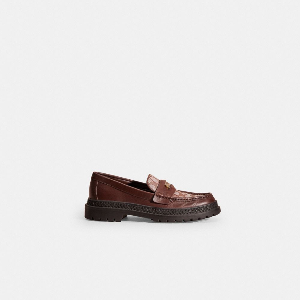 Coach Restored Loafer With Signature Jacquard And Signature Coin In Maple