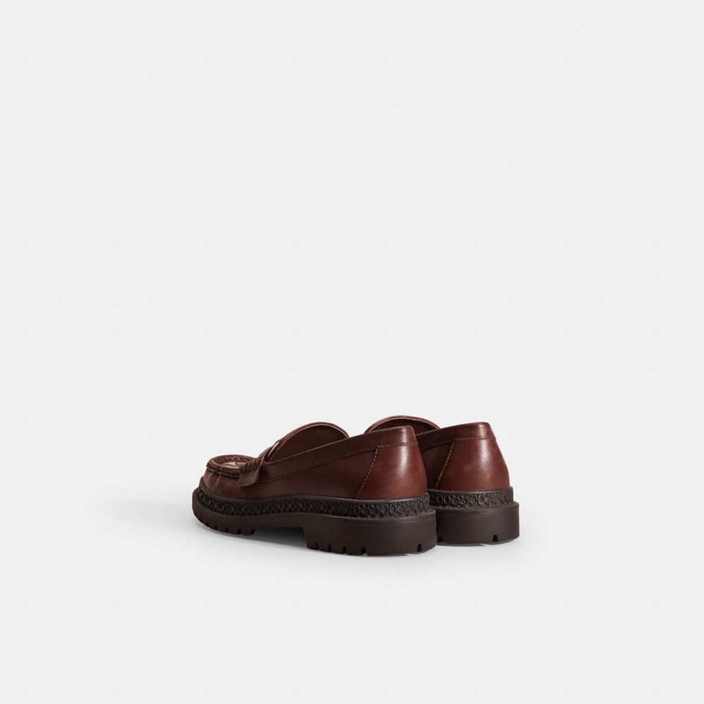 Coach Restored Loafer With Signature Jacquard And Signature Coin In Maple