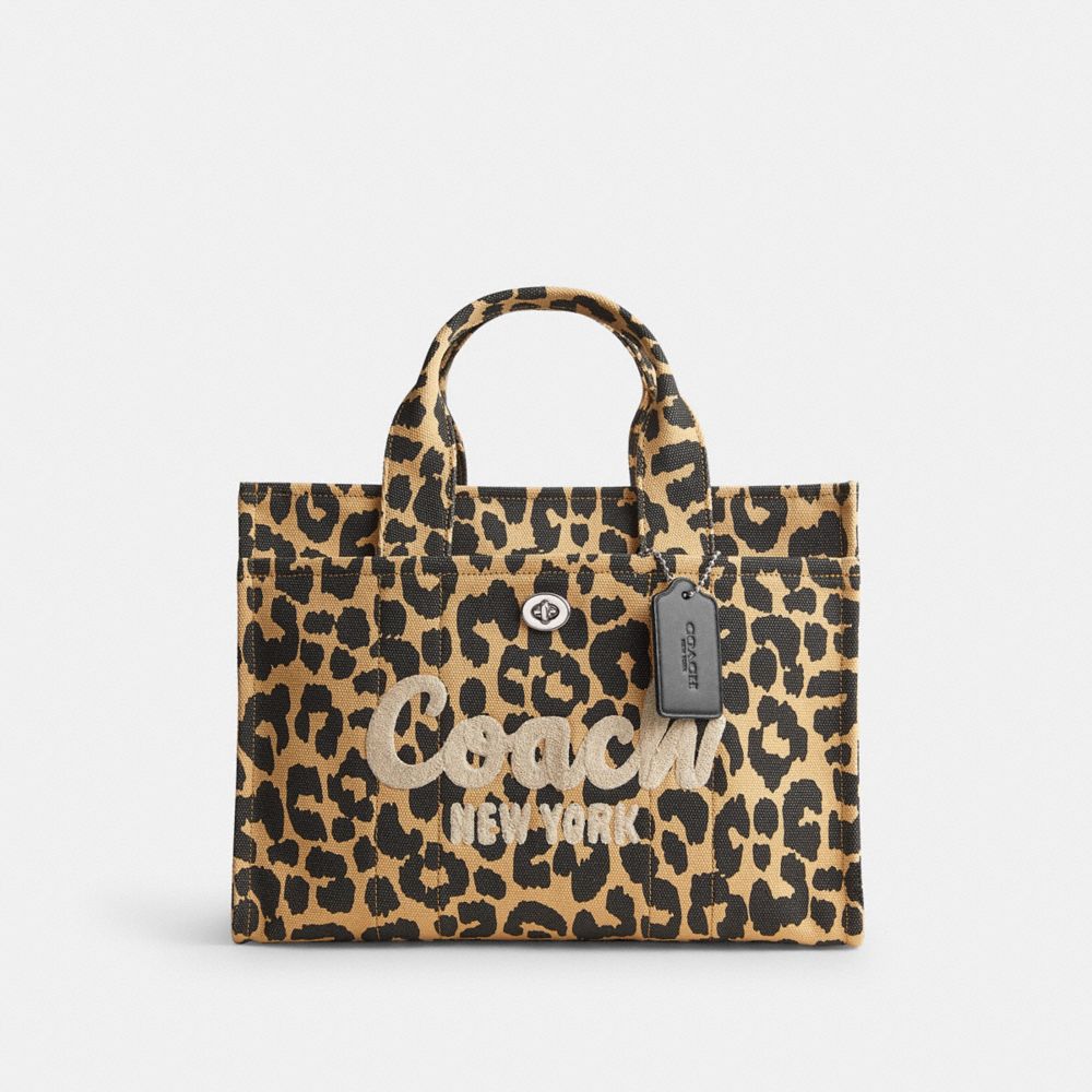 Coach Cargo Tote Mit Leoparden-print In Brown