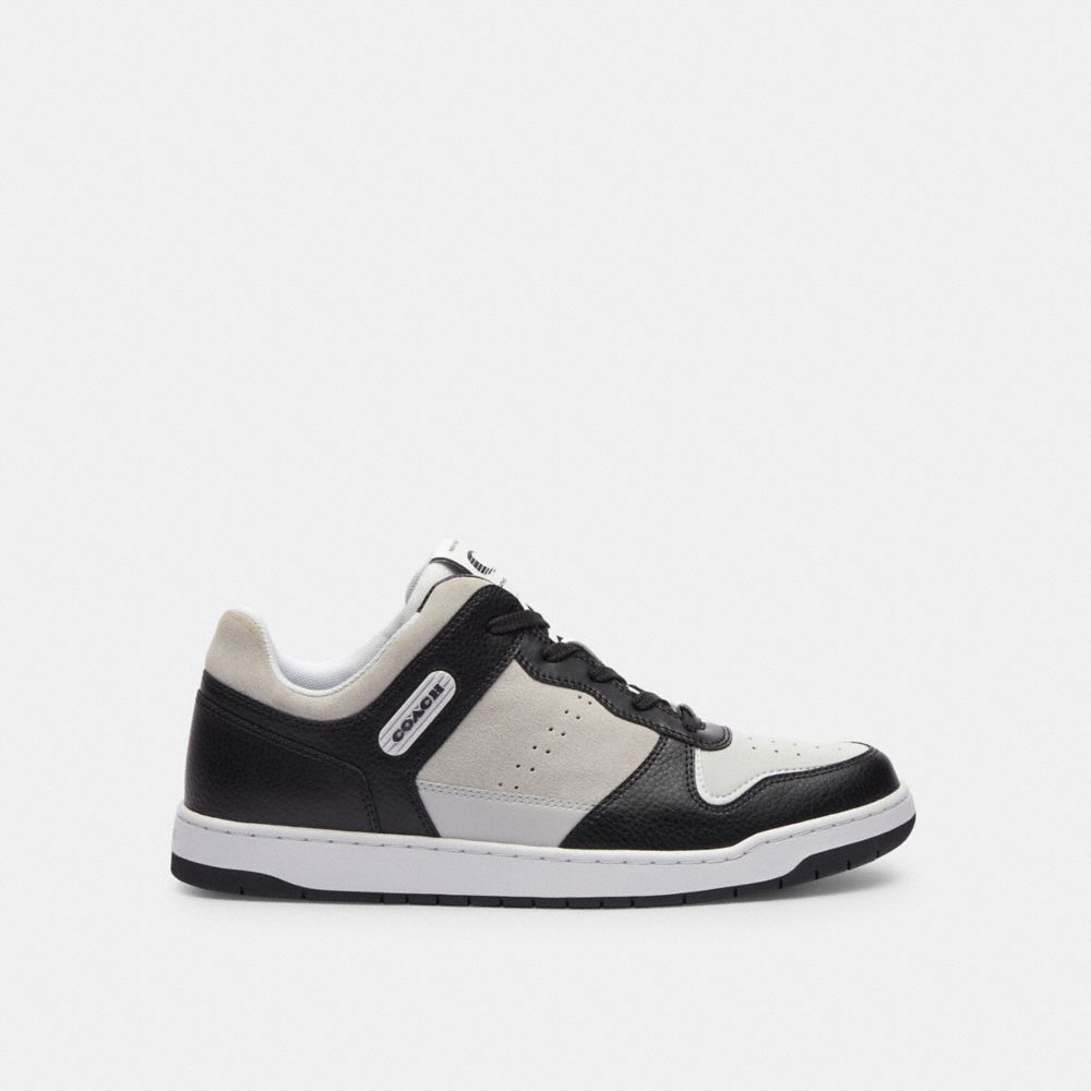 Shop Coach C201 Sneaker In Black/light Grey