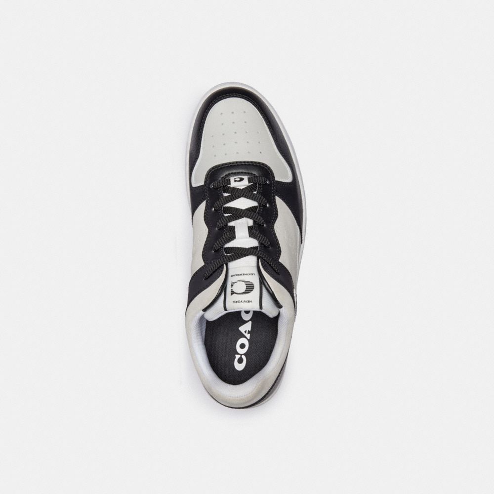 Shop Coach C201 Sneaker In Black/light Grey