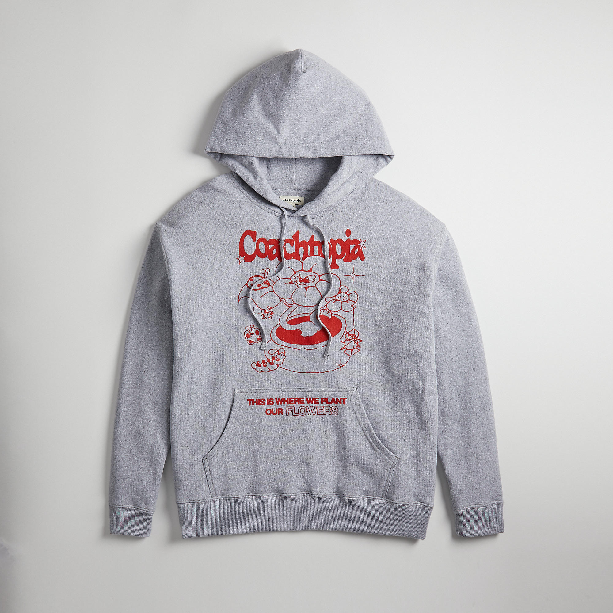 Coach Outlet Hoodie In 94% Recycled Cotton: Flower Pot In Grey