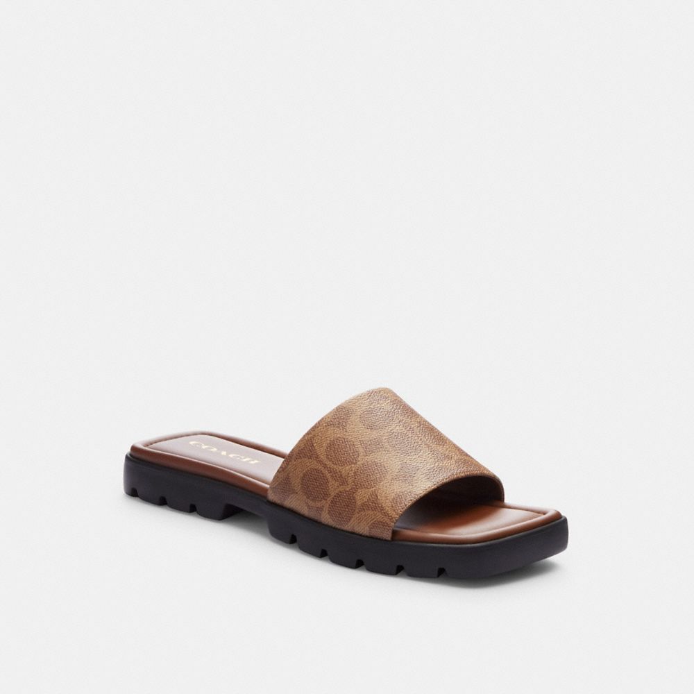 Coach Florence Sandal In Signature Canvas